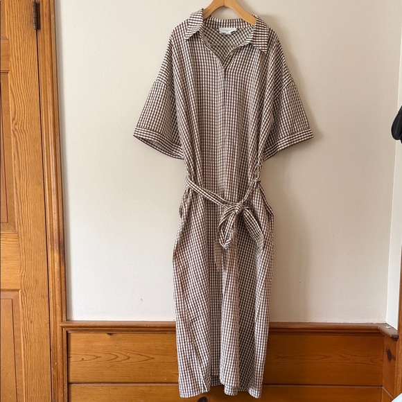 Pomander Place Brown Gingham Seersucker Zacara Dress Size XXL - Picture 6 of 11